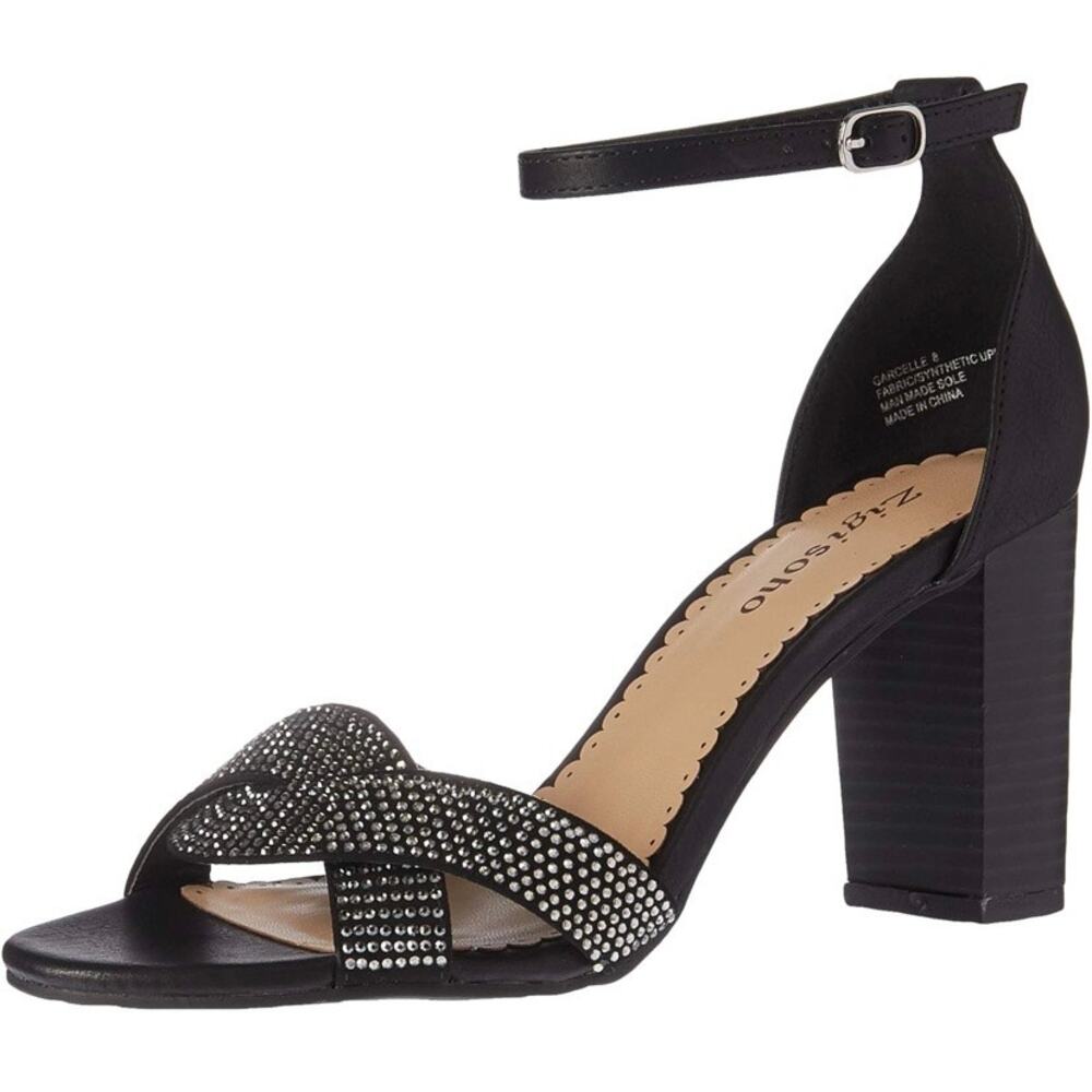 ZIGI SOHO Womens Garcelle Round Toe Block Heel Sandals Size 10 Black